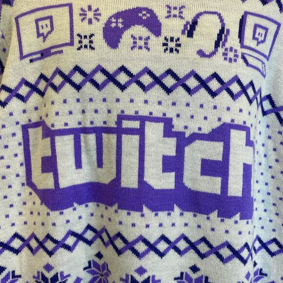 Tipsy Elves Special Edition TWITCH Ugly Christmas Sweater Size XL - Picture 2 of 5